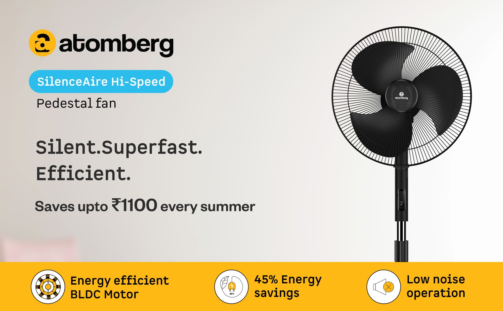 SilenceAire Hi-Speed Pedestal Fan — A+ Row 1