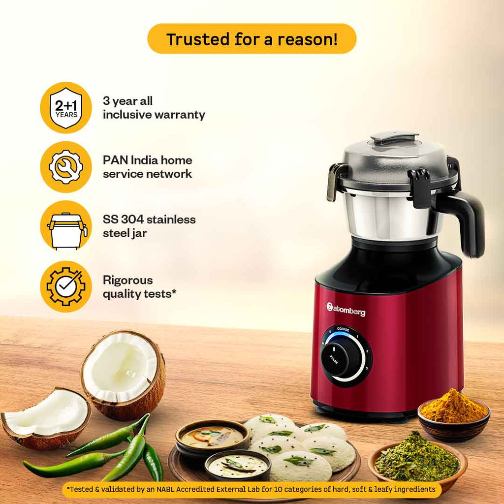 Atomberg Zenova Mixer Grinder - Red Wine - Image 9
