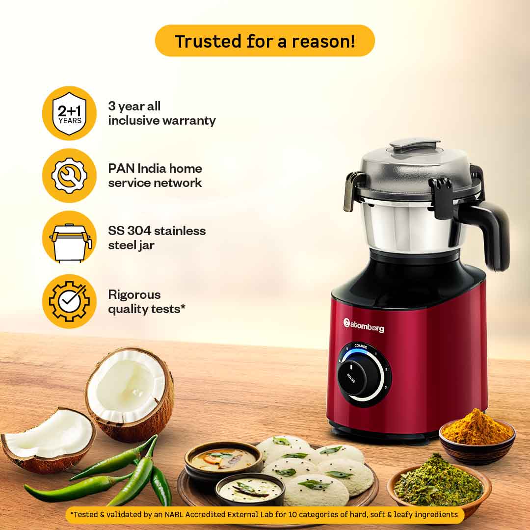 Atomberg Zenova Mixer Grinder - Red Wine - Image 9